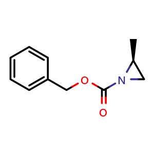 Chemical structure of (S)-1-Cbz-2-methylaziridine , CAS 946088-68-2, AChemBlock V146669