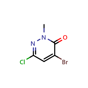 Chemical structure of 4-Bromo-6-chloro-2-methylpyridazin-3(2H)-one , CAS 1178884-53-1, AChemBlock V146673