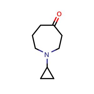 Chemical structure of 1-Cyclopropylazepan-4-one , CAS 1557339-02-2, AChemBlock V146690