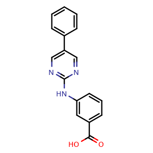 Chemical structure of 3-[(5-Phenyl-2-pyrimidinyl)amino]benzoic Acid , CAS 2741233-20-3, AChemBlock V146710