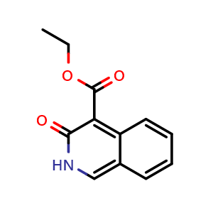 Chemical structure of Ethyl 3-Oxo-2,3-dihydroisoquinoline-4-carboxylate , CAS 1628319-78-7, AChemBlock V146727