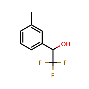 Chemical structure of 3-Methyl-alpha-(trifluoromethyl)benzyl Alcohol , CAS 1737-23-1, AChemBlock V146736