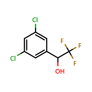 Chemical structure of 3,5-Dichloro-alpha-(trifluoromethyl)benzyl Alcohol , CAS 1187989-89-4, AChemBlock V146741