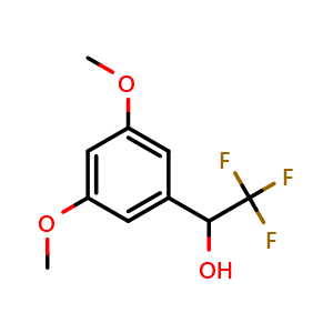 Chemical structure of 3,5-Dimethoxy-alpha-(trifluoromethyl)benzyl Alcohol , CAS 1247789-27-0, AChemBlock V146743