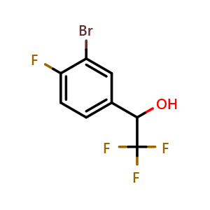 Chemical structure of 3-Bromo-4-fluoro-alpha-(trifluoromethyl)benzyl Alcohol , CAS 150698-79-6, AChemBlock V146744