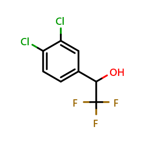 Chemical structure of 3,4-Dichloro-alpha-(trifluoromethyl)benzyl Alcohol , CAS 106044-11-5, AChemBlock V146747