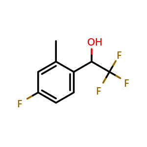 Chemical structure of 4-Fluoro-2-methyl-alpha-(trifluoromethyl)benzyl Alcohol , CAS 1248367-97-6, AChemBlock V146749