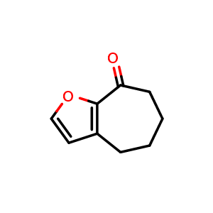 Chemical structure of 6,7-Dihydro-4H-cyclohepta[b]furan-8(5H)-one , CAS 1195073-03-0, AChemBlock V146758