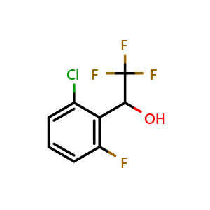 Chemical structure of 2-Chloro-6-fluoro-alpha-(trifluoromethyl)benzyl Alcohol , CAS 1249544-27-1, AChemBlock V146760