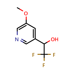 Chemical structure of alpha-(Trifluoromethyl)-5-methoxypyridine-3-methanol , CAS 1226507-31-8, AChemBlock V146762