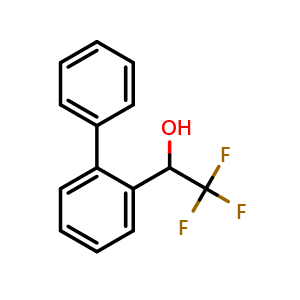 Chemical structure of 2-Phenyl-alpha-(trifluoromethyl)benzyl Alcohol , CAS 945978-45-0, AChemBlock V146768