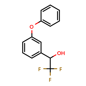 Chemical structure of 3-(Phenoxy)-alpha-(trifluoromethyl)benzyl Alcohol , CAS 67851-11-0, AChemBlock V146774