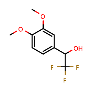 Chemical structure of 3,4-Dimethoxy-alpha-(trifluoromethyl)benzyl Alcohol , CAS 131252-26-1, AChemBlock V146776