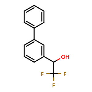 Chemical structure of 3-Phenyl-alpha-(trifluoromethyl)benzyl Alcohol , CAS 2231002-09-6, AChemBlock V146779