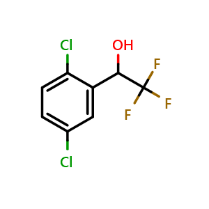 Chemical structure of 2,5-Dichloro-alpha-(trifluoromethyl)benzyl Alcohol , CAS 1249336-72-8, AChemBlock V146798