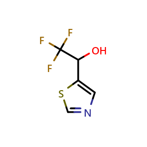 Chemical structure of alpha-(Trifluoromethyl)thiazole-5-methanol , CAS 1206673-54-2, AChemBlock V146801