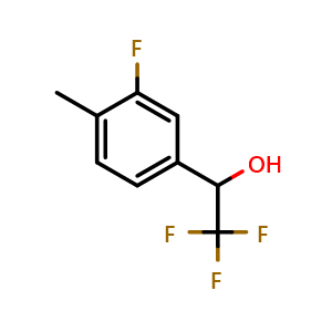 Chemical structure of 3-Fluoro-4-methyl-alpha-(trifluoromethyl)benzyl Alcohol , CAS 1343217-09-3, AChemBlock V146813