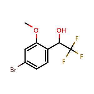 Chemical structure of 4-Bromo-2-methoxy-alpha-(trifluoromethyl)benzyl Alcohol , CAS 2137924-97-9, AChemBlock V146818