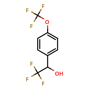 Chemical structure of 4-(Trifluoromethoxy)-alpha-(trifluoromethyl)benzyl Alcohol , CAS 150698-82-1, AChemBlock V146819