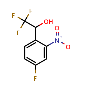 Chemical structure of 4-Fluoro-2-nitro-alpha-(trifluoromethyl)benzyl Alcohol , CAS 2354606-67-8, AChemBlock V146822