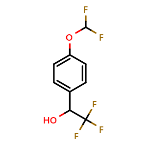 Chemical structure of 4-(Difluoromethoxy)-alpha-(trifluoromethyl)benzyl Alcohol , CAS 150698-83-2, AChemBlock V146824
