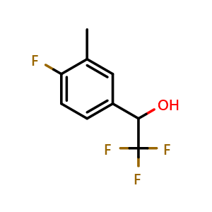 Chemical structure of 4-Fluoro-3-methyl-alpha-(trifluoromethyl)benzyl Alcohol , CAS 1251084-39-5, AChemBlock V146825