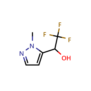 Chemical structure of alpha-(Trifluoromethyl)-1-methyl-1H-pyrazole-5-methanol , CAS 1343199-34-7, AChemBlock V146826