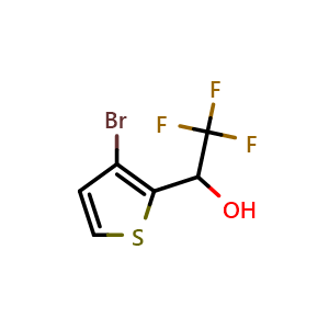 Chemical structure of 3-Bromo-alpha-(trifluoromethyl)thiophene-2-methanol , CAS 1512186-24-1, AChemBlock V146831