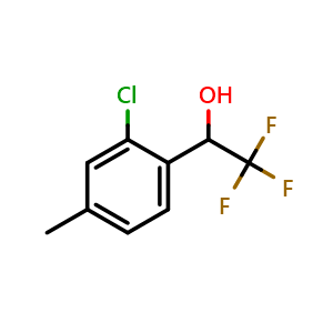 Chemical structure of 2-Chloro-4-methyl-alpha-(trifluoromethyl)benzyl Alcohol , CAS 2023261-89-2, AChemBlock V146835