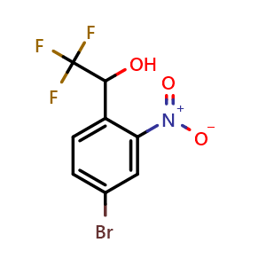 Chemical structure of 4-Bromo-2-nitro-alpha-(trifluoromethyl)benzyl Alcohol , CAS 2092313-22-7, AChemBlock V146836