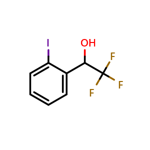 Chemical structure of 2-Iodo-alpha-(trifluoromethyl)benzyl Alcohol , CAS 1033804-98-6, AChemBlock V146848
