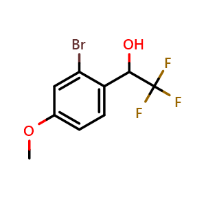 Chemical structure of 2-Bromo-4-methoxy-alpha-(trifluoromethyl)benzyl Alcohol , CAS 1251300-76-1, AChemBlock V146849