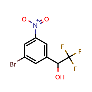 Chemical structure of 3-Bromo-5-nitro-alpha-(trifluoromethyl)benzyl Alcohol , CAS 2352650-28-1, AChemBlock V146852