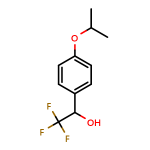 Chemical structure of 4-Isopropoxy-alpha-(trifluoromethyl)benzyl Alcohol , CAS 1249036-43-8, AChemBlock V146853