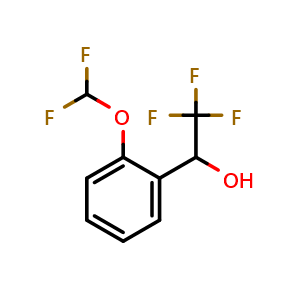 Chemical structure of 2-(Difluoromethoxy)-alpha-(trifluoromethyl)benzyl Alcohol , CAS 1251088-23-9, AChemBlock V146854