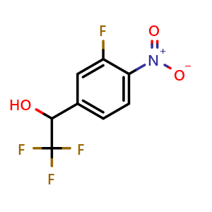 Chemical structure of 3-Fluoro-4-nitro-alpha-(trifluoromethyl)benzyl Alcohol , CAS 2229080-61-7, AChemBlock V146857
