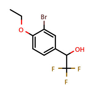 Chemical structure of 3-Bromo-4-ethoxy-alpha-(trifluoromethyl)benzyl Alcohol , CAS 1554072-23-9, AChemBlock V146860