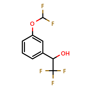 Chemical structure of 3-(Difluoromethoxy)-alpha-(trifluoromethyl)benzyl Alcohol , CAS 2229294-07-7, AChemBlock V146862