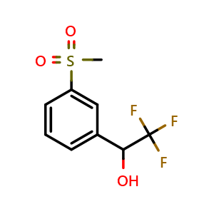 Chemical structure of 3-(Methylsulfonyl)-alpha-(trifluoromethyl)benzyl Alcohol , CAS 1555388-80-1, AChemBlock V146864