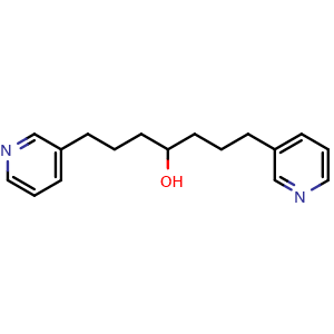 Chemical structure of 1,7-Di(3-pyridyl)-4-heptanol , CAS 1313026-26-4, AChemBlock V146865