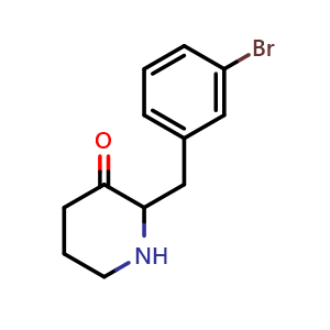 Chemical structure of 2-(3-Bromobenzyl)-3-piperidinone , CAS 1782749-88-5, AChemBlock V146880