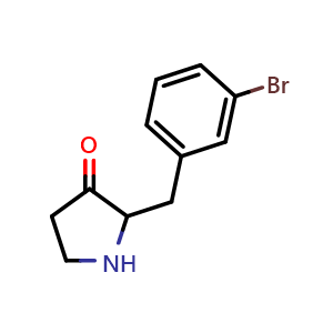 Chemical structure of 2-(3-Bromobenzyl)-3-pyrrolidinone , CAS 1782768-48-2, AChemBlock V146881