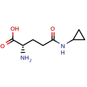 Chemical structure of 2-Amino-5-(cyclopropylamino)-5-oxopentanoic Acid , CAS 135449-65-9, AChemBlock V146884