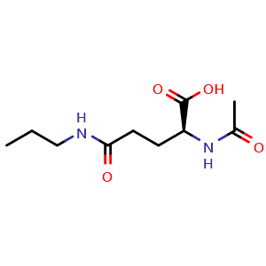 Chemical structure of 2-Acetamido-5-oxo-5-(propylamino)pentanoic Acid , CAS 2842007-52-5, AChemBlock V146887