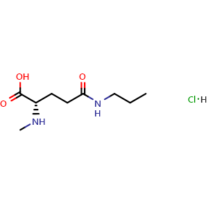 Chemical structure of 2-(Methylamino)-5-oxo-5-(propylamino)pentanoic Acid Hydrochloride , CAS 2842007-22-9, AChemBlock V146890