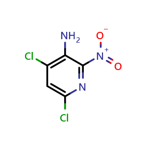 Chemical structure of 3-Amino-4,6-dichloro-2-nitropyridine , CAS 2089326-08-7, AChemBlock V146924
