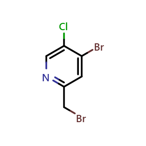 Chemical structure of 4-Bromo-2-(bromomethyl)-5-chloropyridine , CAS 1805573-61-8, AChemBlock V146941