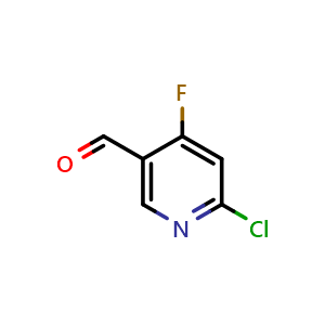 Chemical structure of 6-Chloro-4-fluoropyridine-3-carbaldehyde , CAS 1060809-20-2, AChemBlock V146951