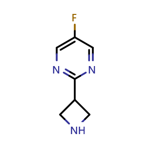 Chemical structure of 2-(3-Azetidinyl)-5-fluoropyrimidine , CAS 1613444-33-9, AChemBlock V146957
