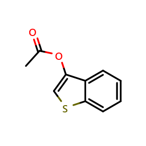 Chemical structure of Benzo[b]thiophen-3-yl Acetate , CAS 24434-82-0, AChemBlock V146959